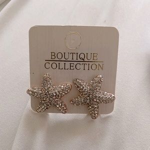 Boutique Collection Women’s Sparkling Gold Star-shaped Earrings